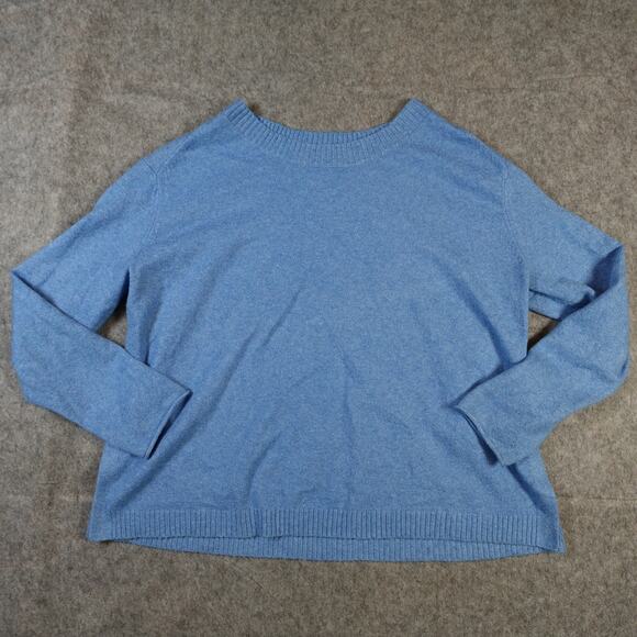J. Jill Sweater Womens Medium Petite Crew Neck Knit Blue Soft Cozy Casual - Picture 1 of 9